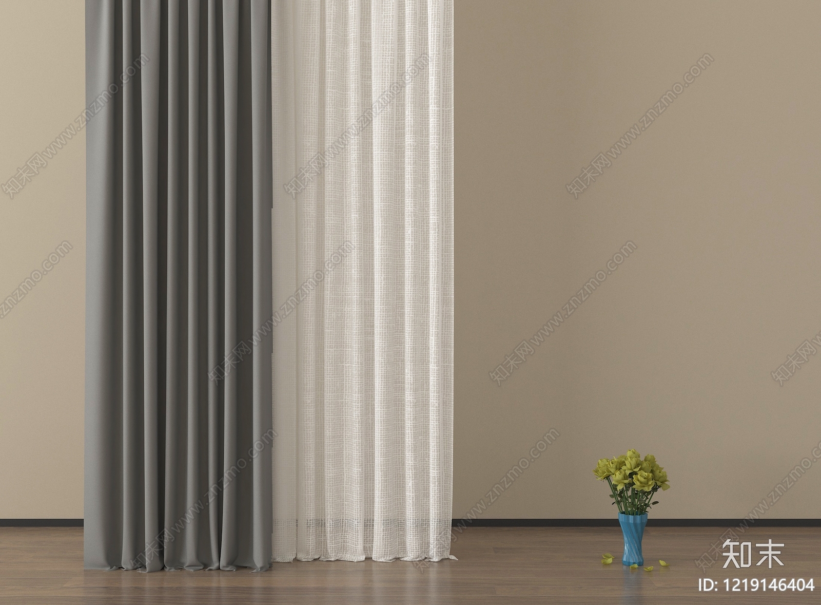 现代简约通用窗帘3D模型下载【ID:1219146404】