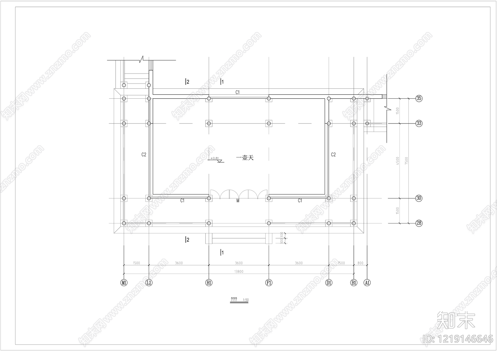 仿古建筑cad施工图下载【ID:1219146646】
