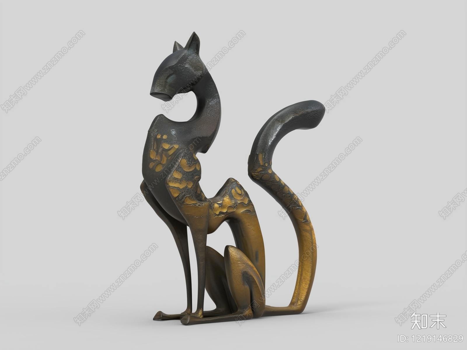 现代抽象雕塑摆件3D模型下载【ID:1219146829】