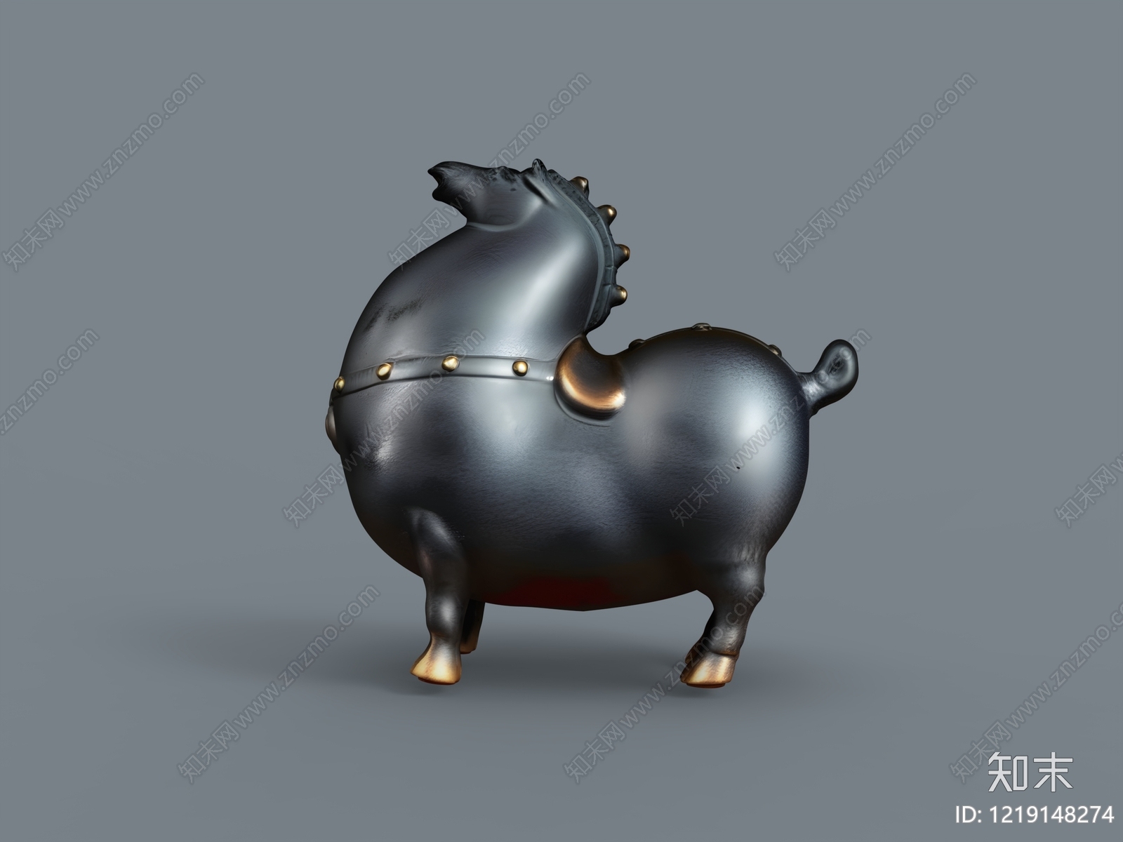 新中式雕塑摆件SU模型下载【ID:1219148274】