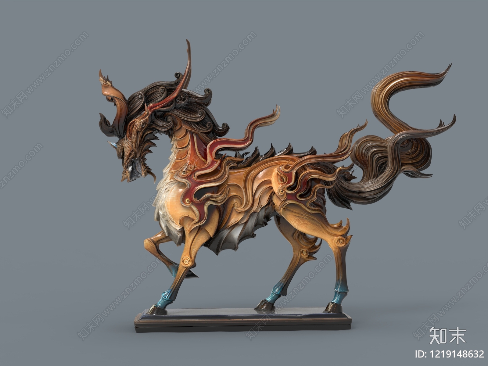 新中式雕塑摆件3D模型下载【ID:1219148632】