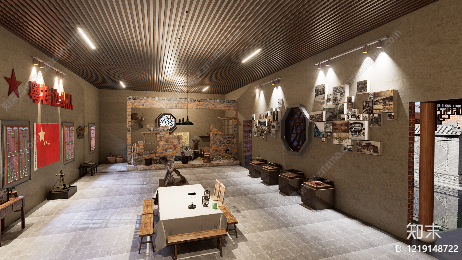 复古革命历史展厅SU模型下载【ID:1219148722】