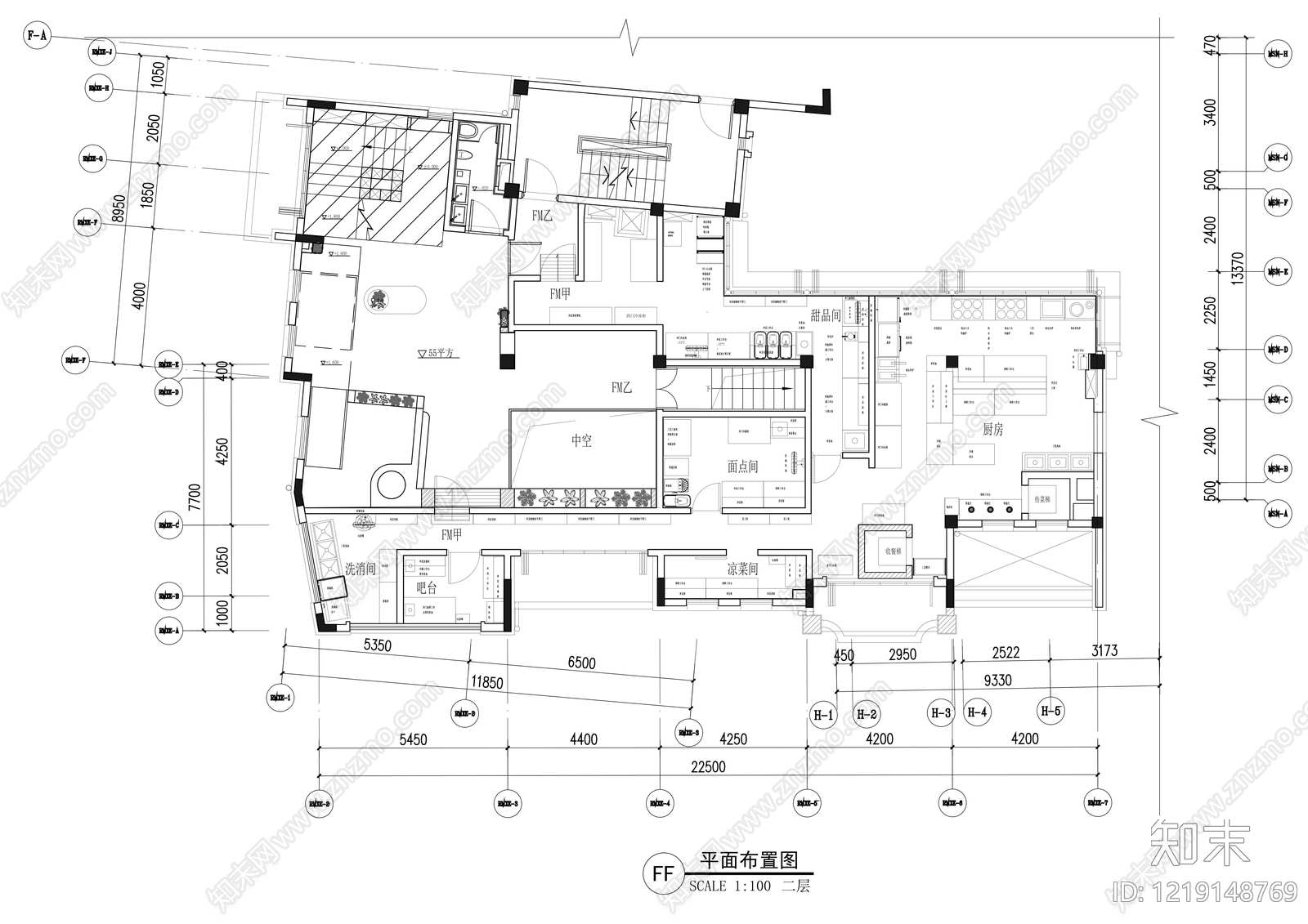 中餐厅cad施工图下载【ID:1219148769】