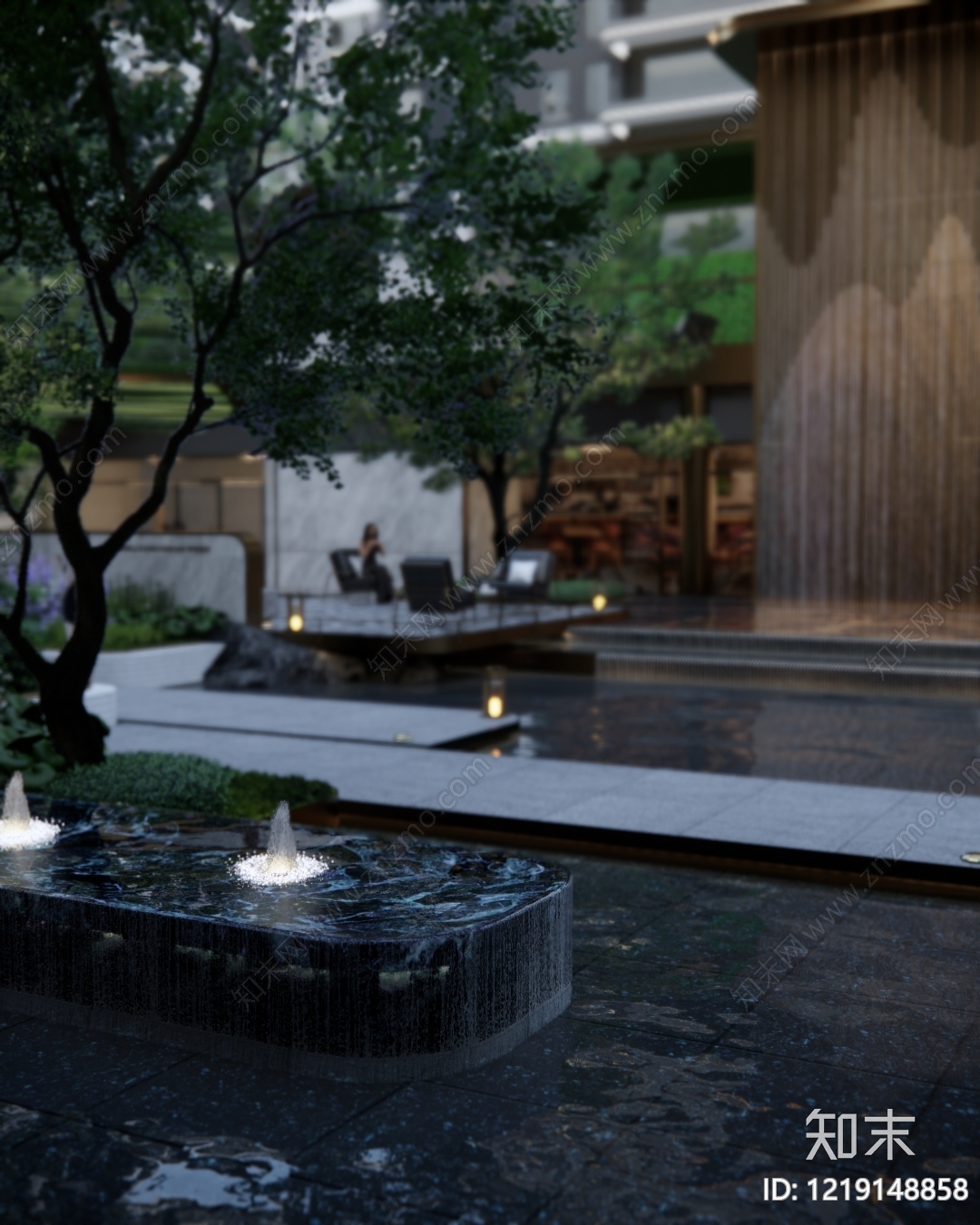 新中式小区景观SU模型下载【ID:1219148858】