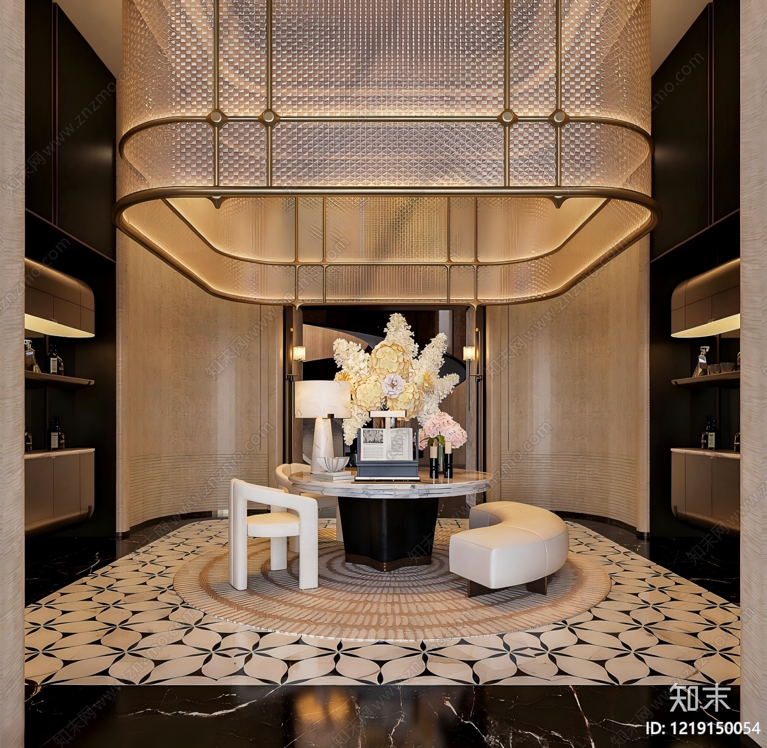 轻奢风接待室SU模型下载【ID:1219150054】