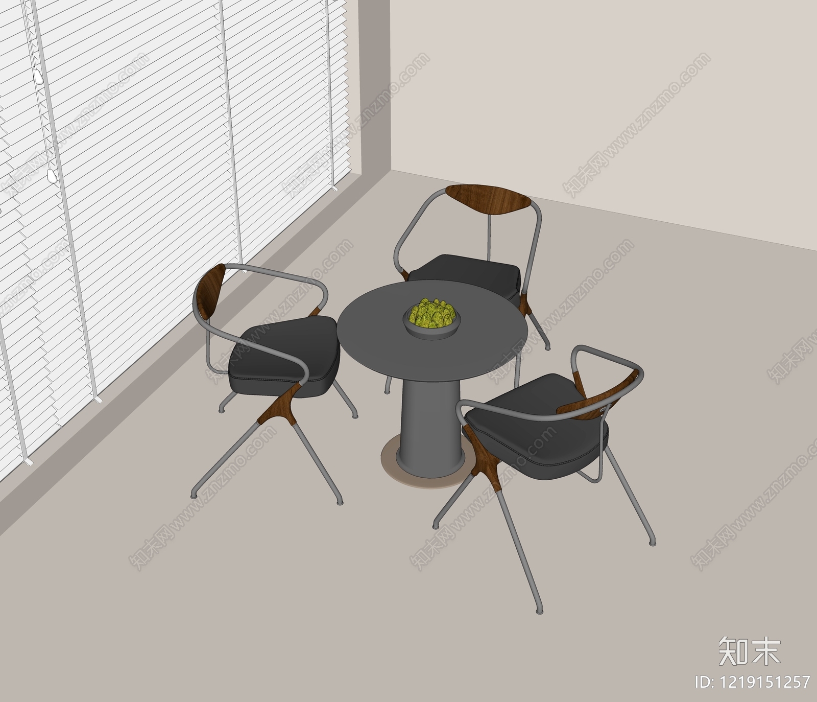现代休闲桌椅组合SU模型下载【ID:1219151257】