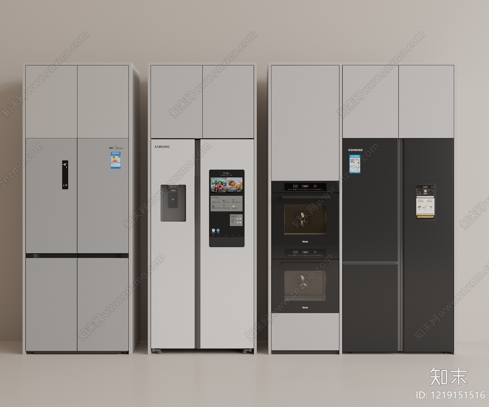 极简冰箱3D模型下载【ID:1219151516】