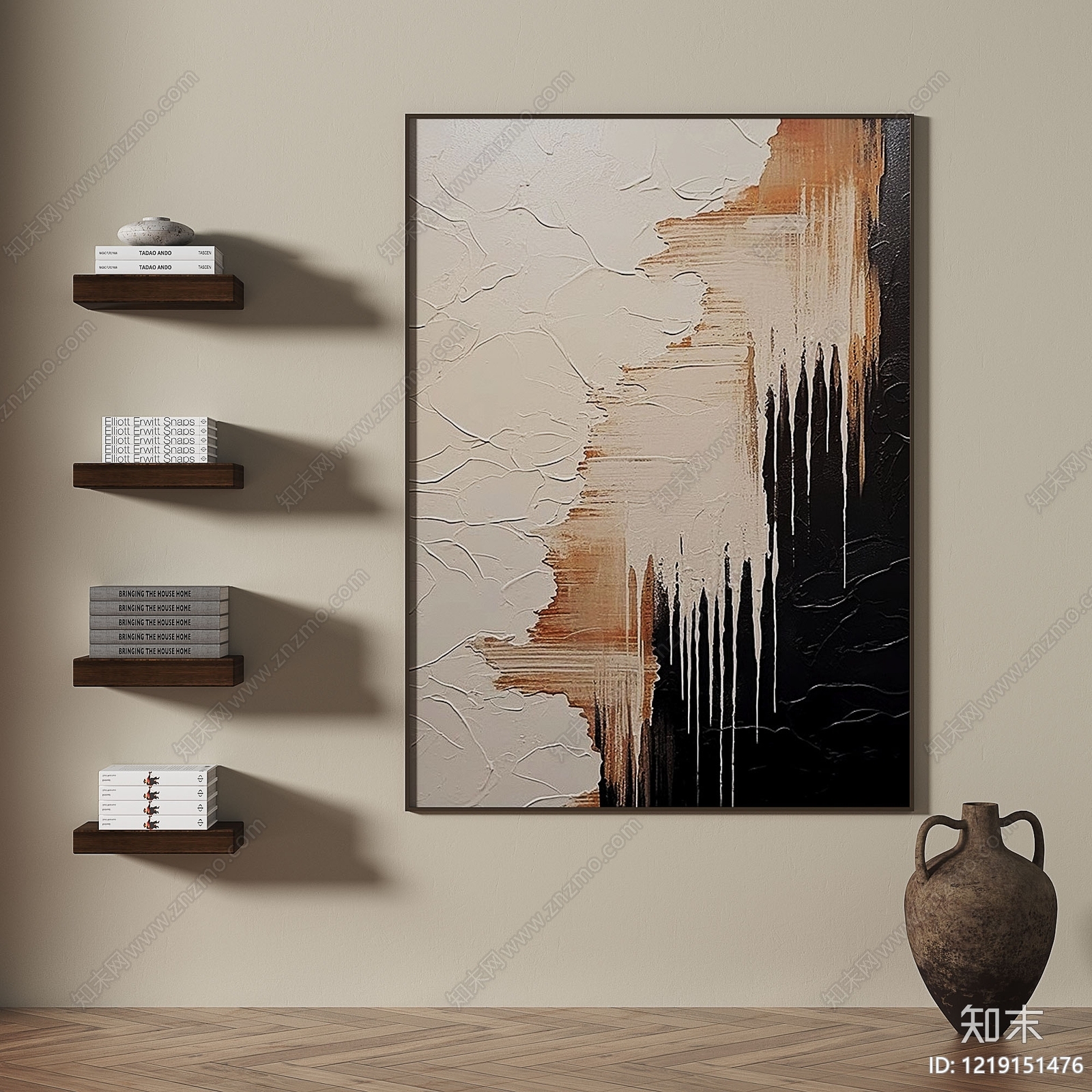 侘寂抽象复古挂画3D模型下载【ID:1219151476】