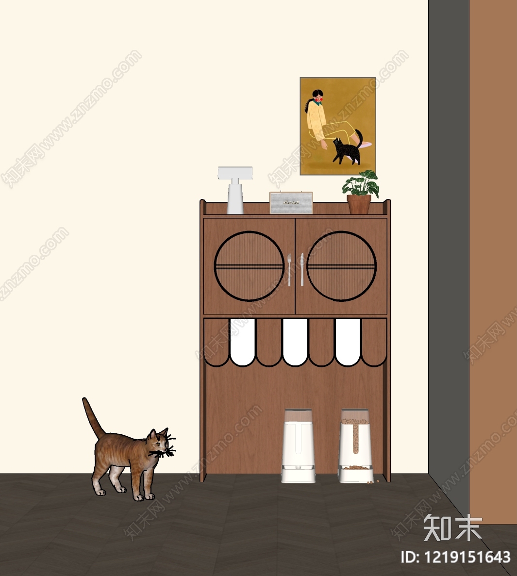 中古风储物柜SU模型下载【ID:1219151643】