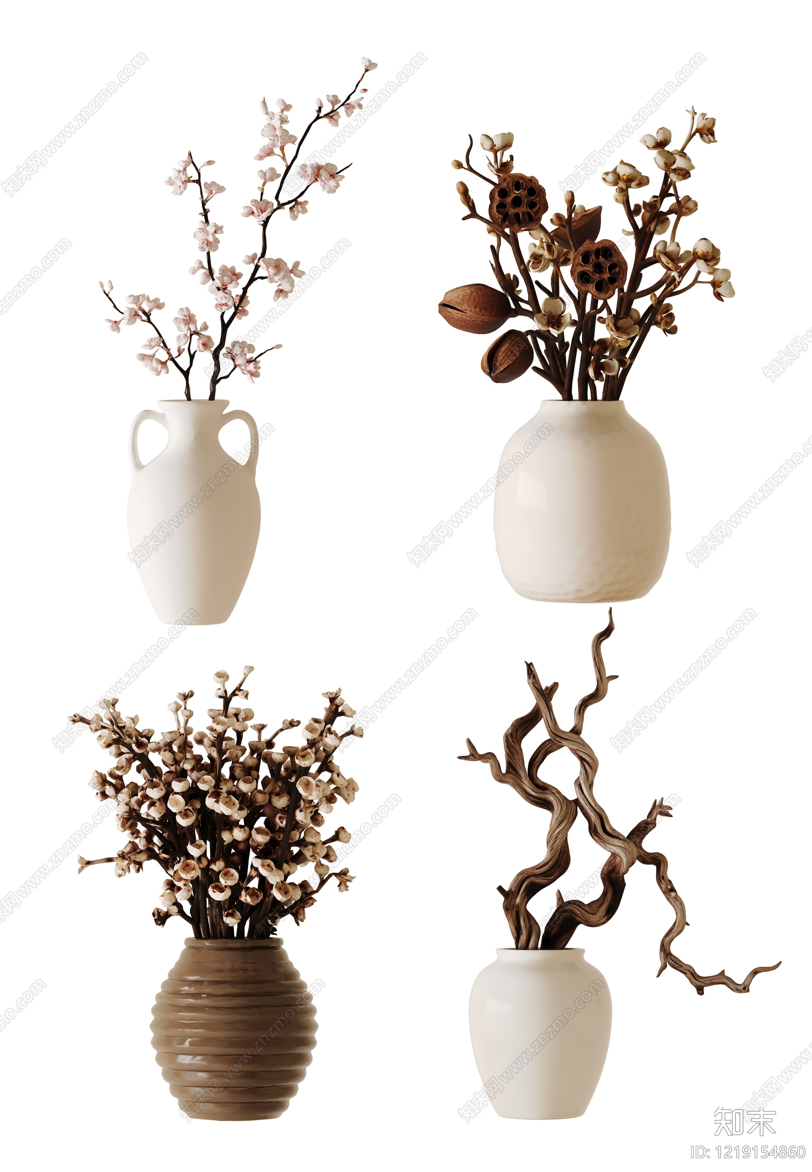 侘寂花艺3D模型下载【ID:1219154860】