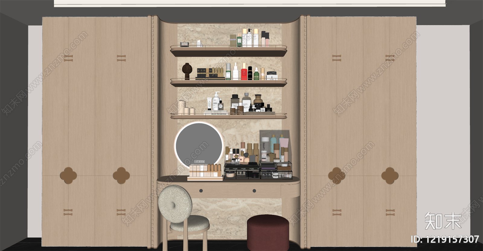 新中式化妆品展台SU模型下载【ID:1219157307】