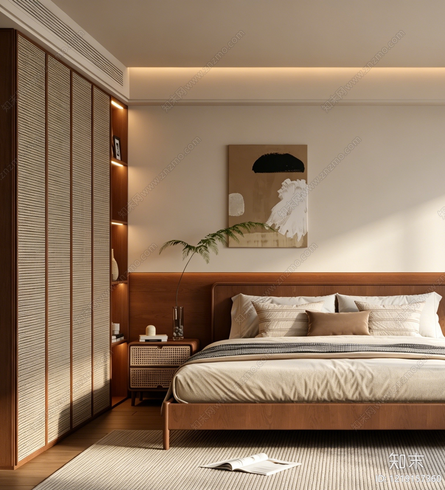 日式家居卧室3D模型下载【ID:1219157360】