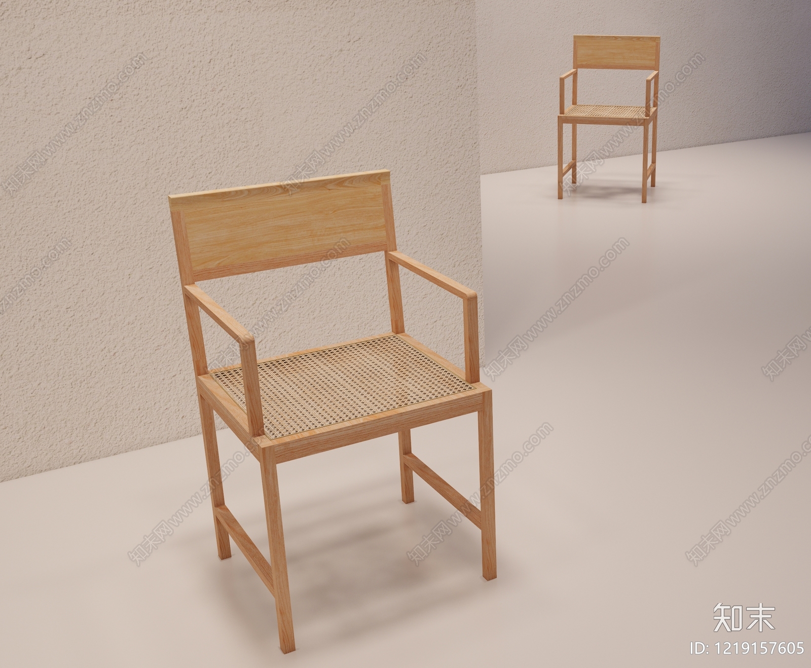 日式餐椅3D模型下载【ID:1219157605】