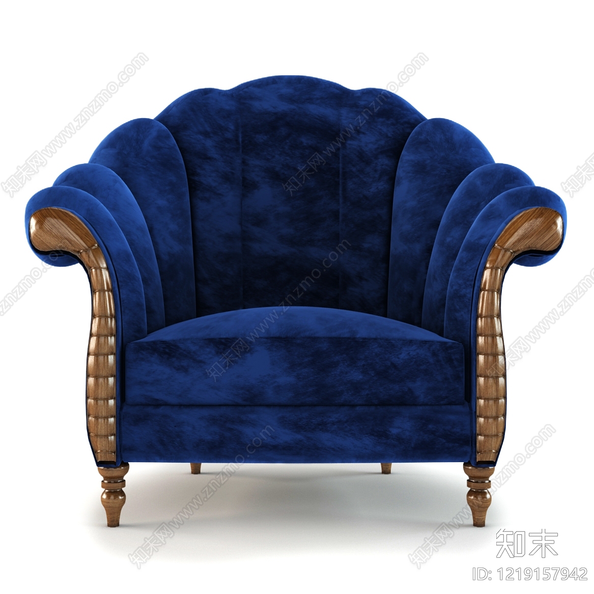 欧式复古单人沙发3D模型下载【ID:1219157942】