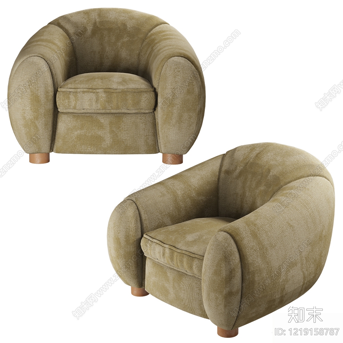 中古风单人沙发3D模型下载【ID:1219158787】