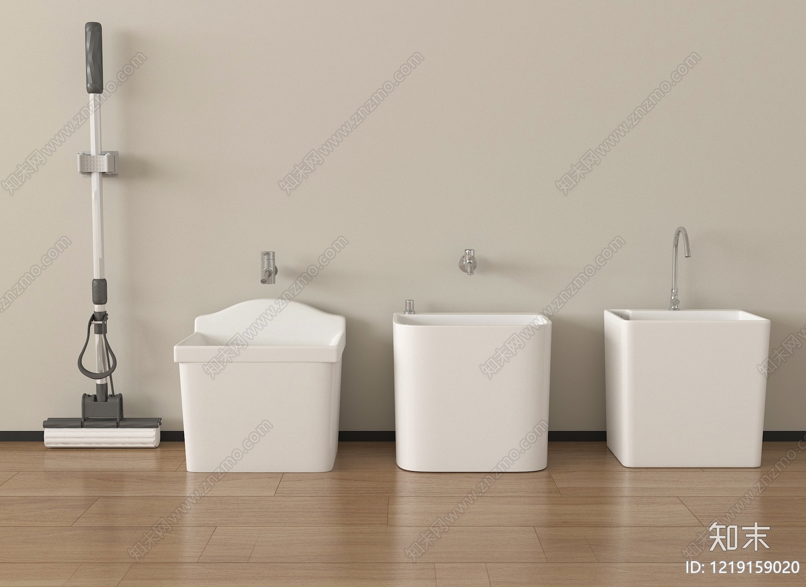 极简拖把池SU模型下载【ID:1219159020】