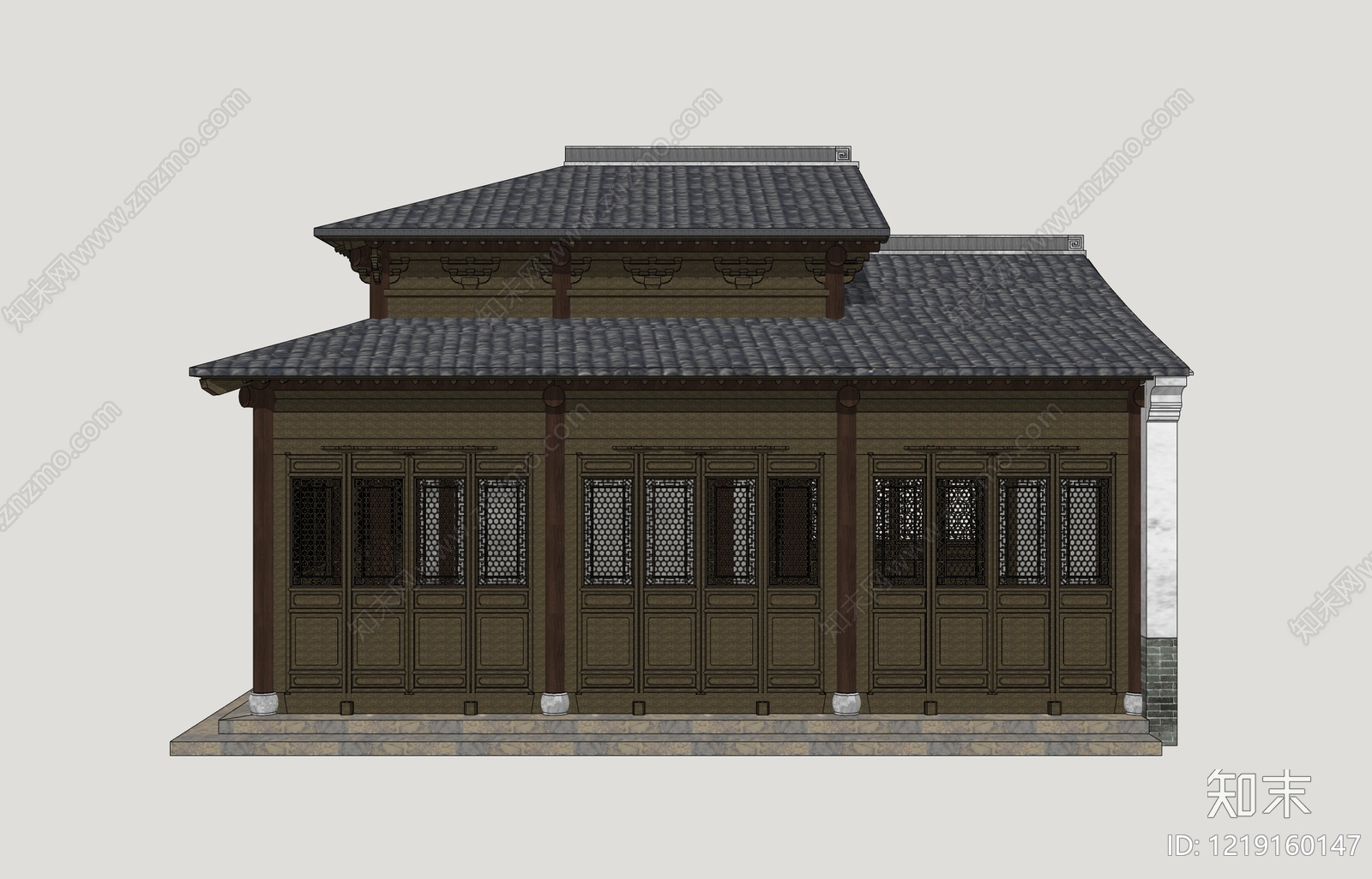 中式古建筑SU模型下载【ID:1219160147】