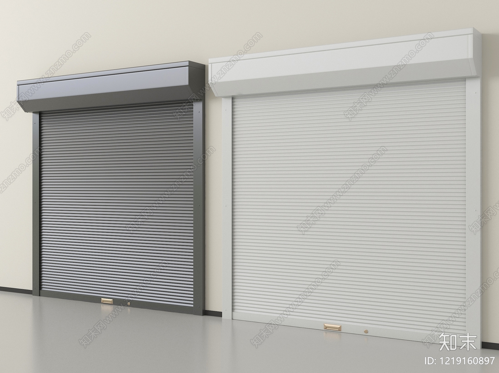 极简主义卷帘门3D模型渲染效果图