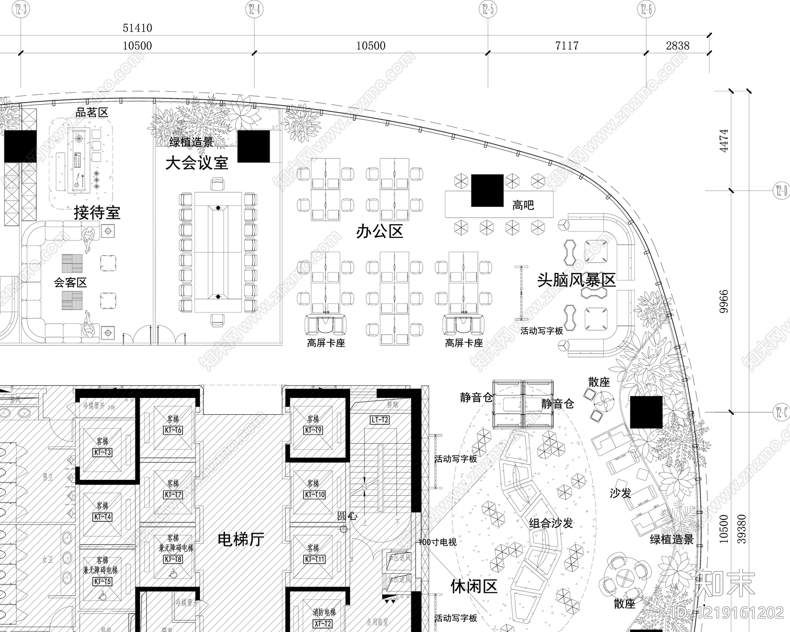 整体办公空间cad施工图下载【ID:1219161202】