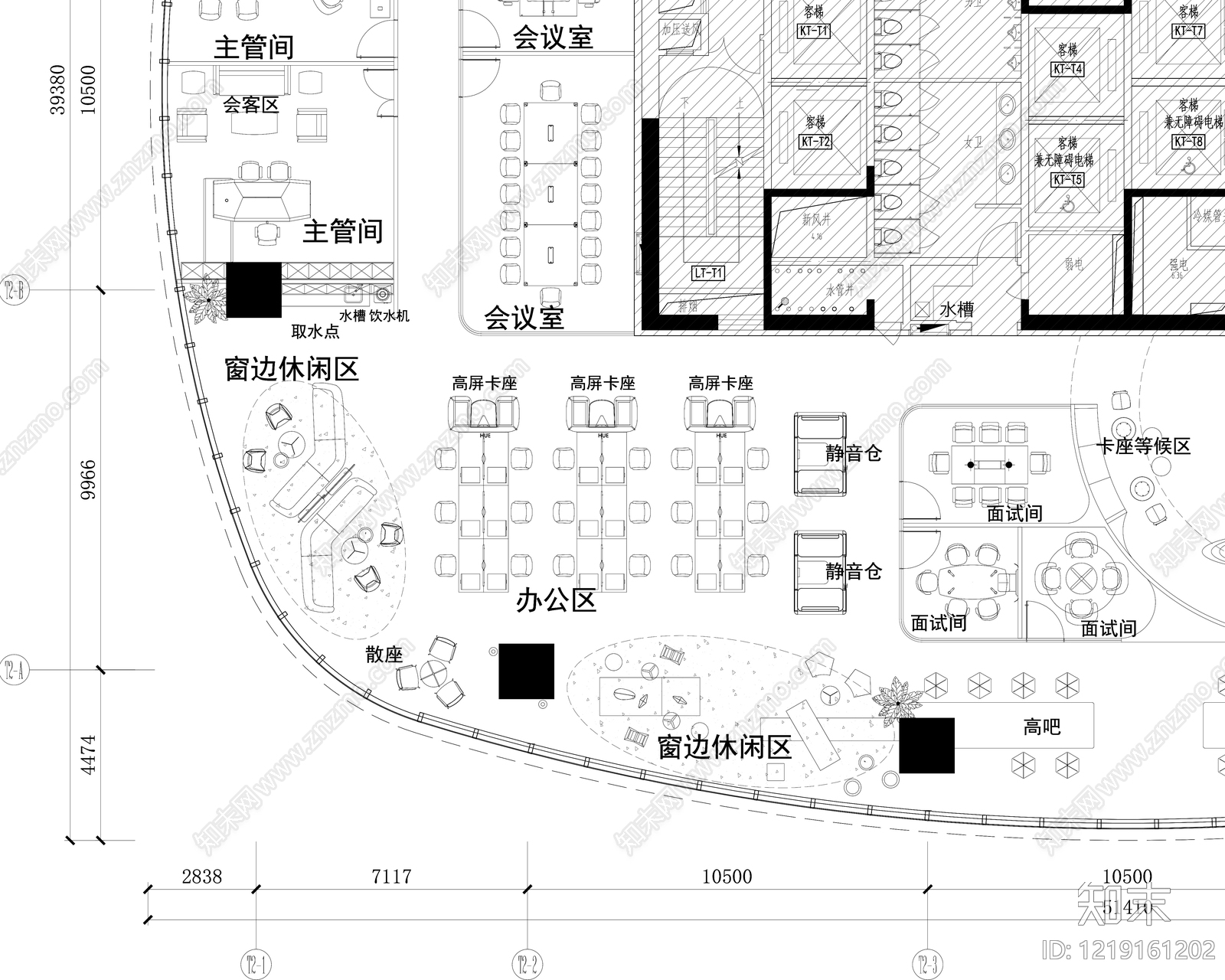 整体办公空间cad施工图下载【ID:1219161202】