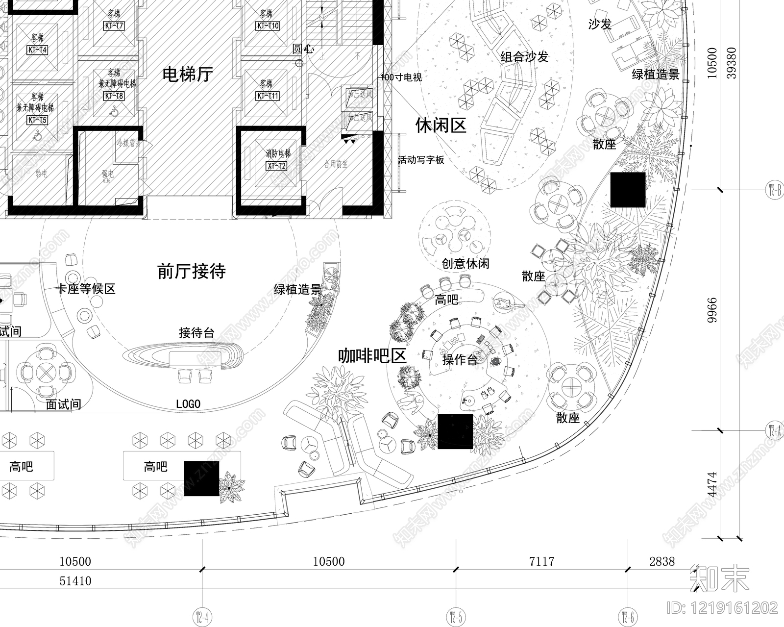 整体办公空间cad施工图下载【ID:1219161202】