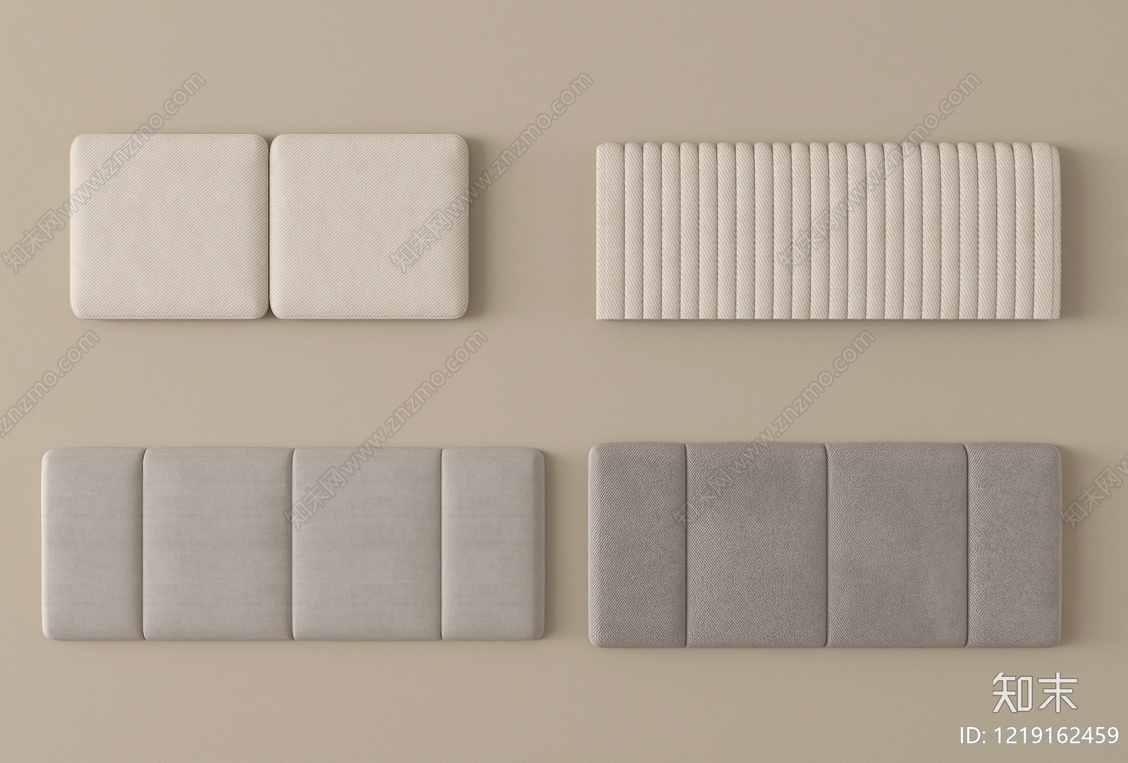 极简床品3D模型下载【ID:1219162459】