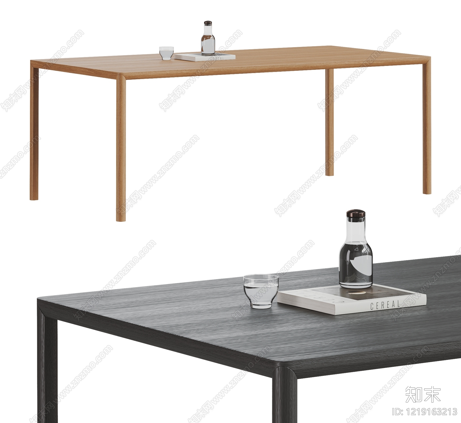 极简办公桌3D模型下载【ID:1219163213】