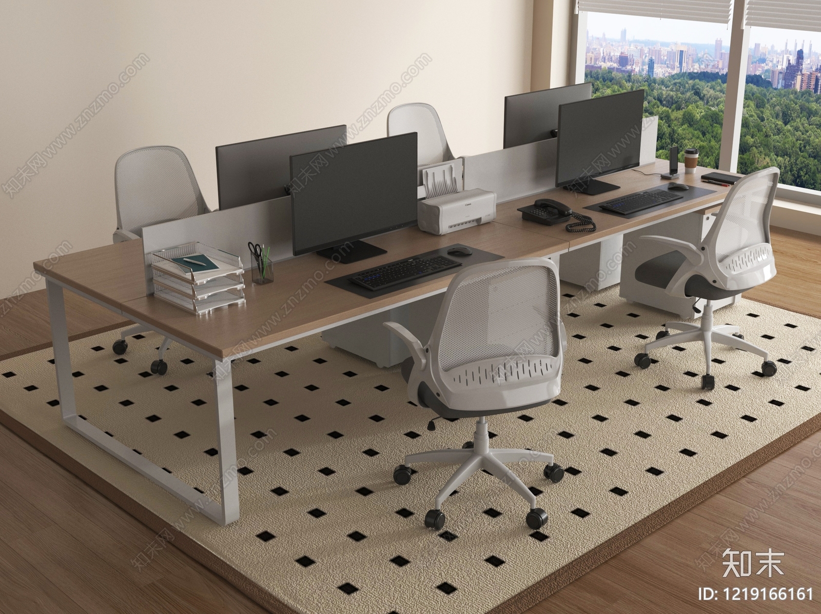 现代简约办公区3D模型下载【ID:1219166161】
