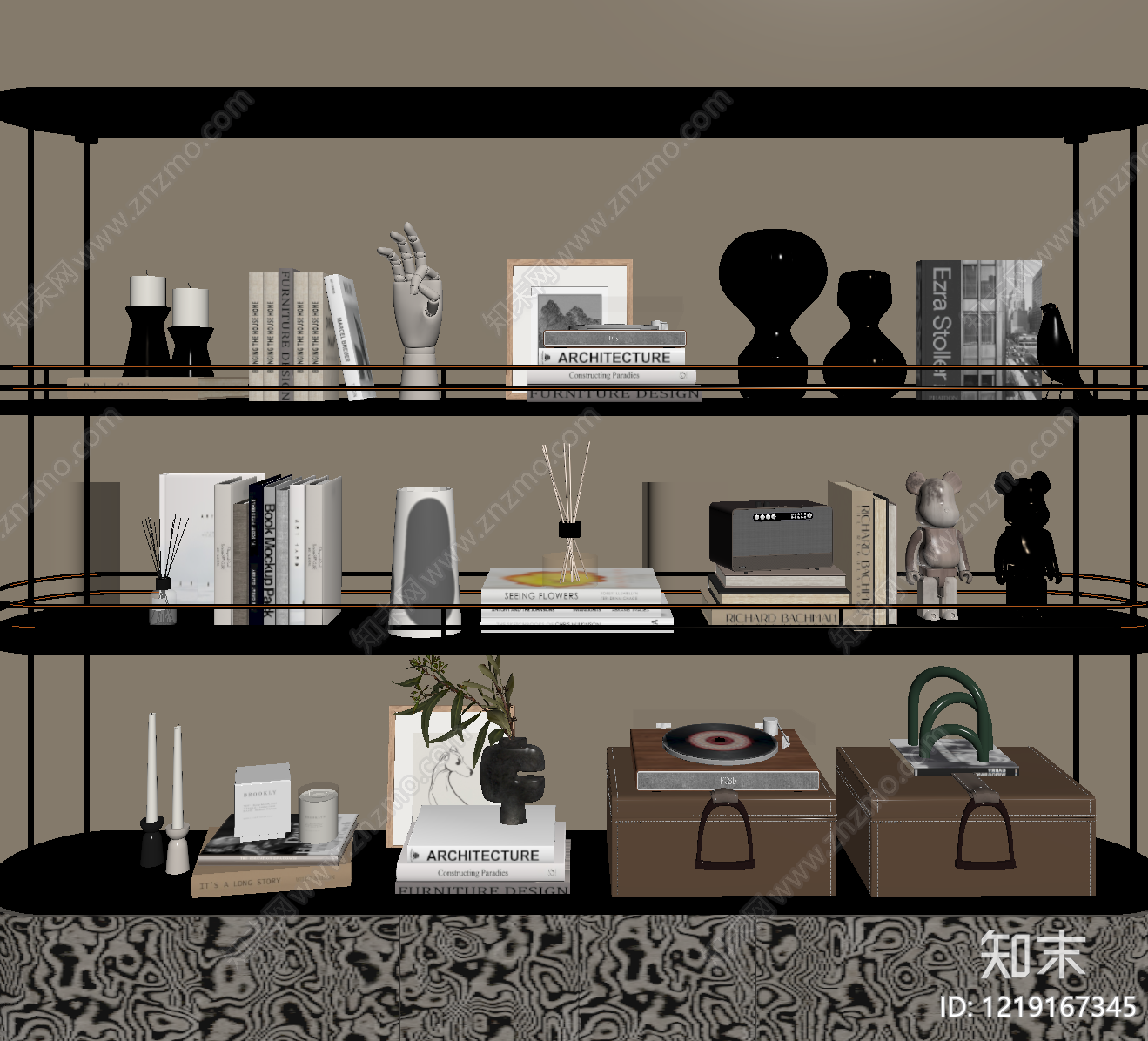现代简约摆件组合SU模型下载【ID:1219167345】