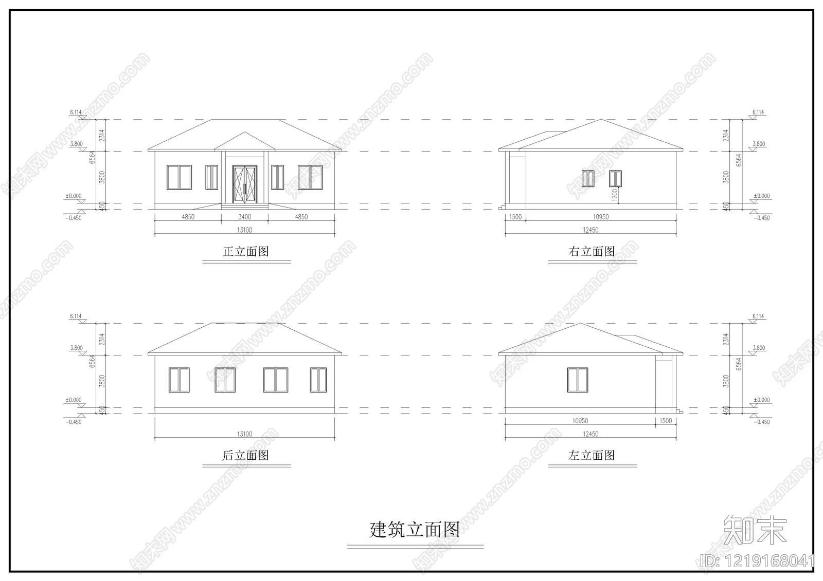 别墅建筑cad施工图下载【ID:1219168041】