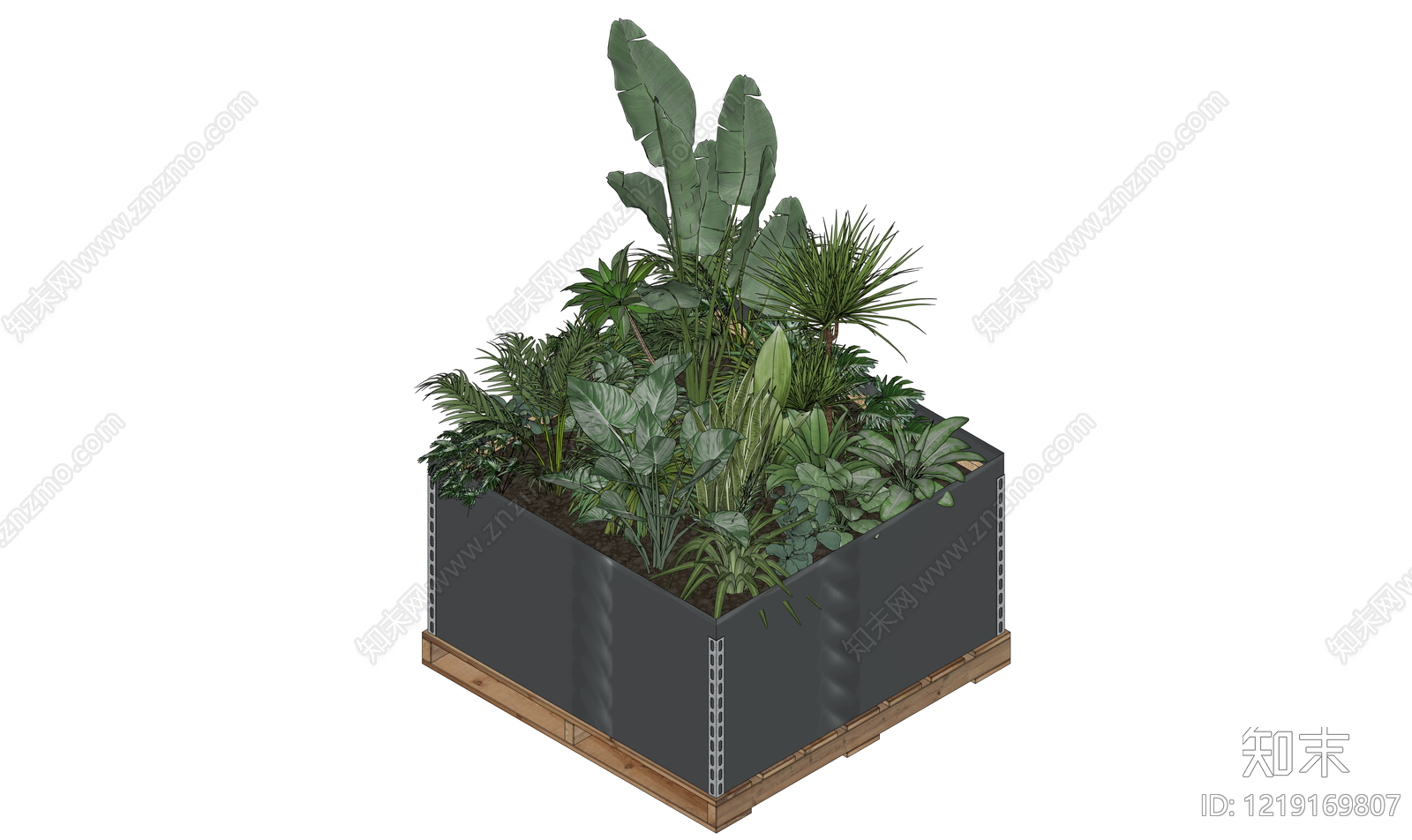 现代简约花钵花器SU模型下载【ID:1219169807】