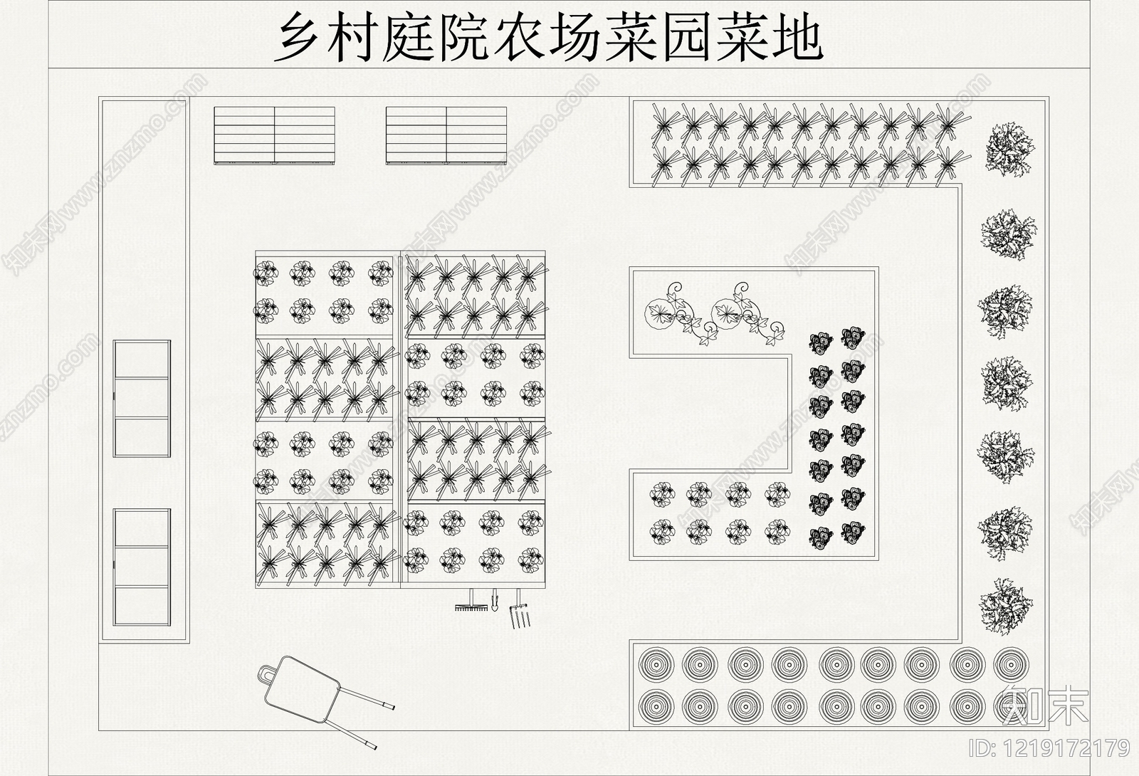 菜园图库cad施工图下载【ID:1219172179】