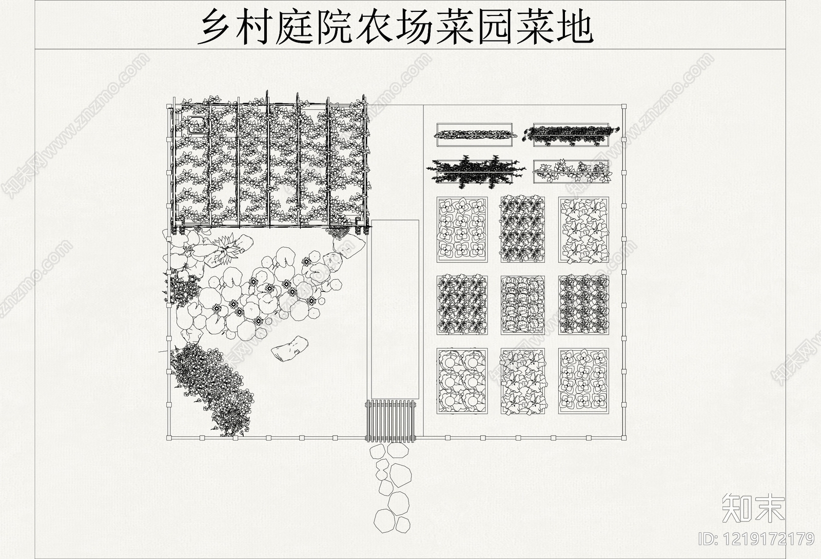 菜园图库cad施工图下载【ID:1219172179】