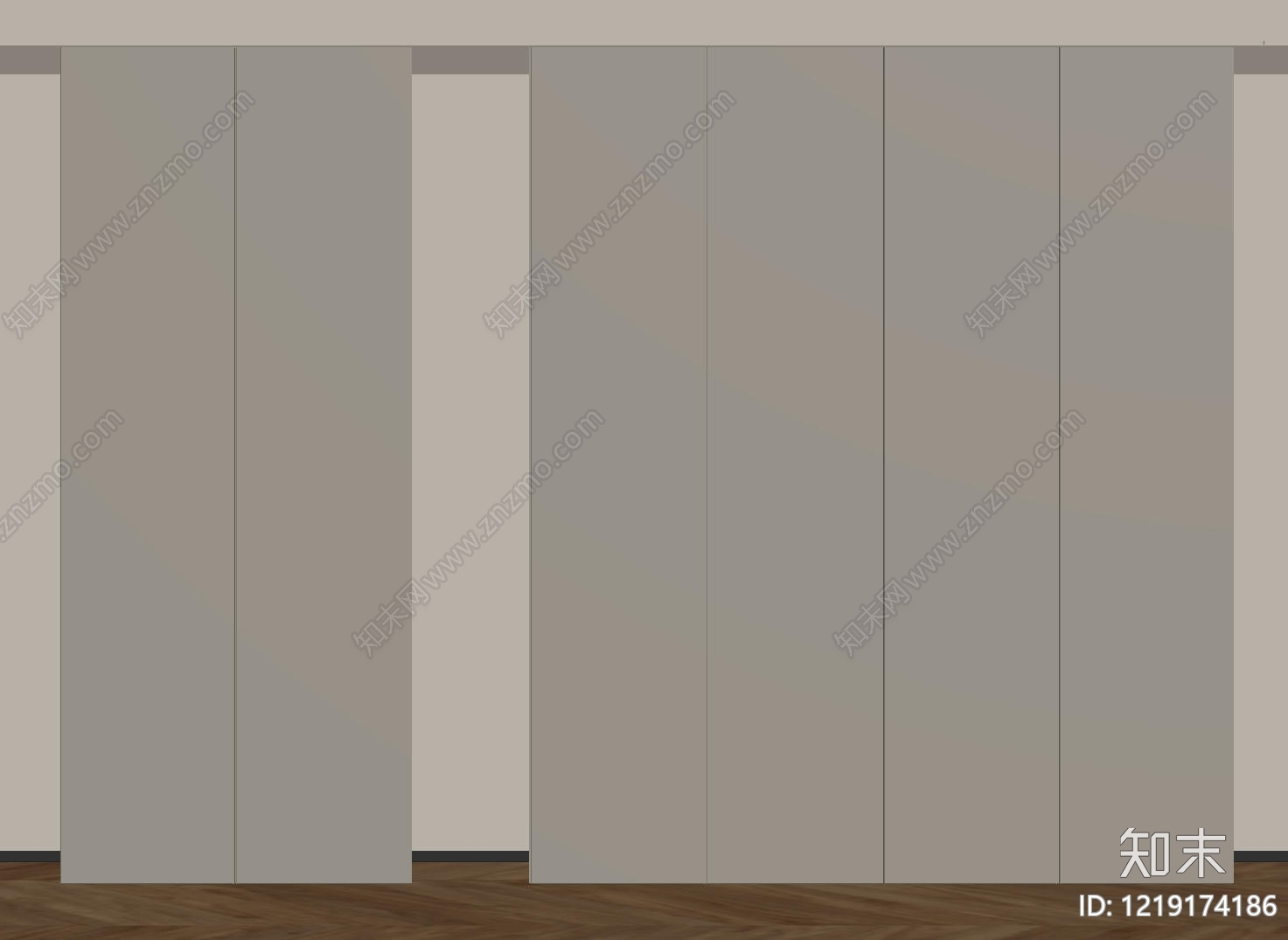 极简衣柜SU模型下载【ID:1219174186】