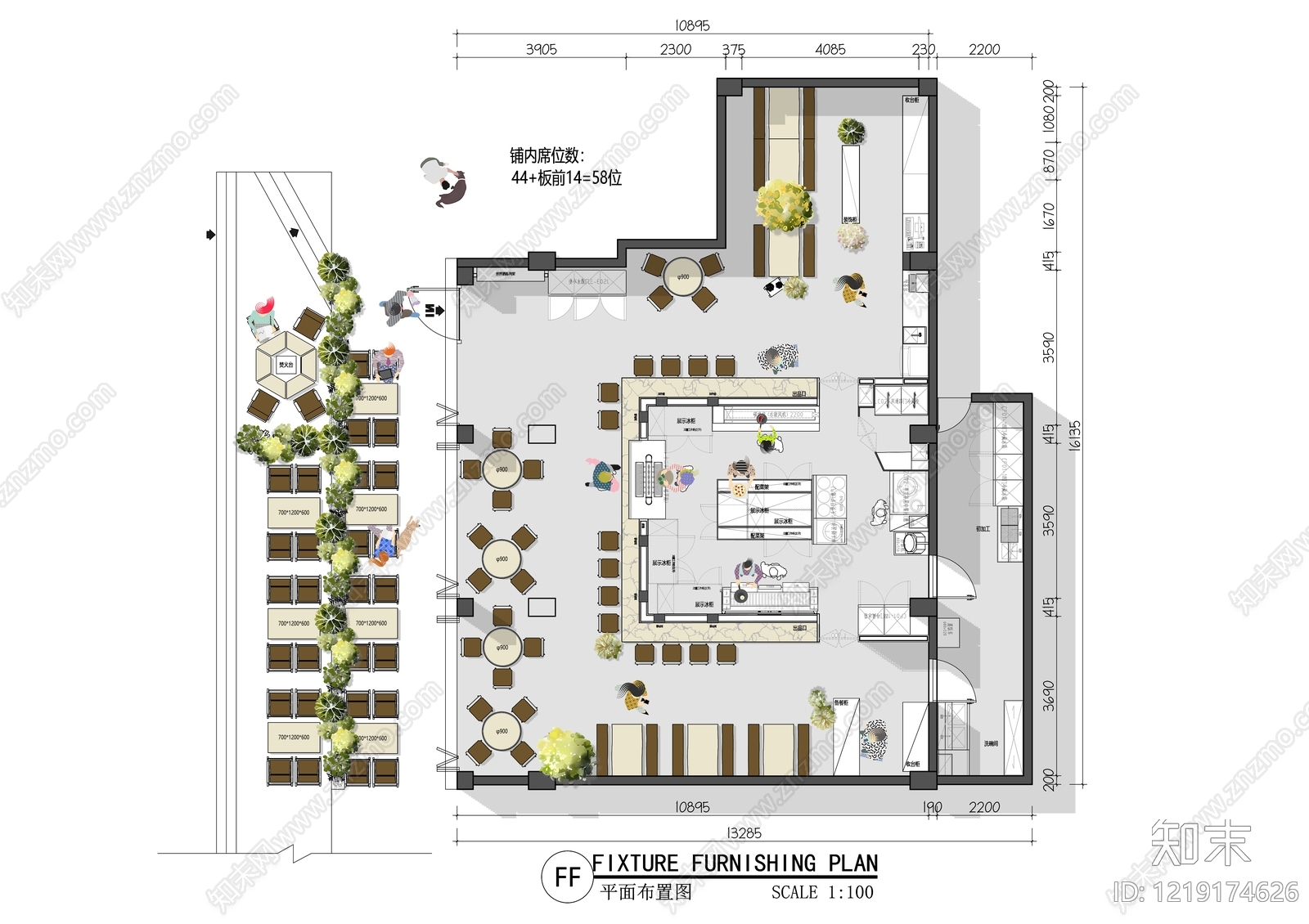 现代烧烤店CAD图纸