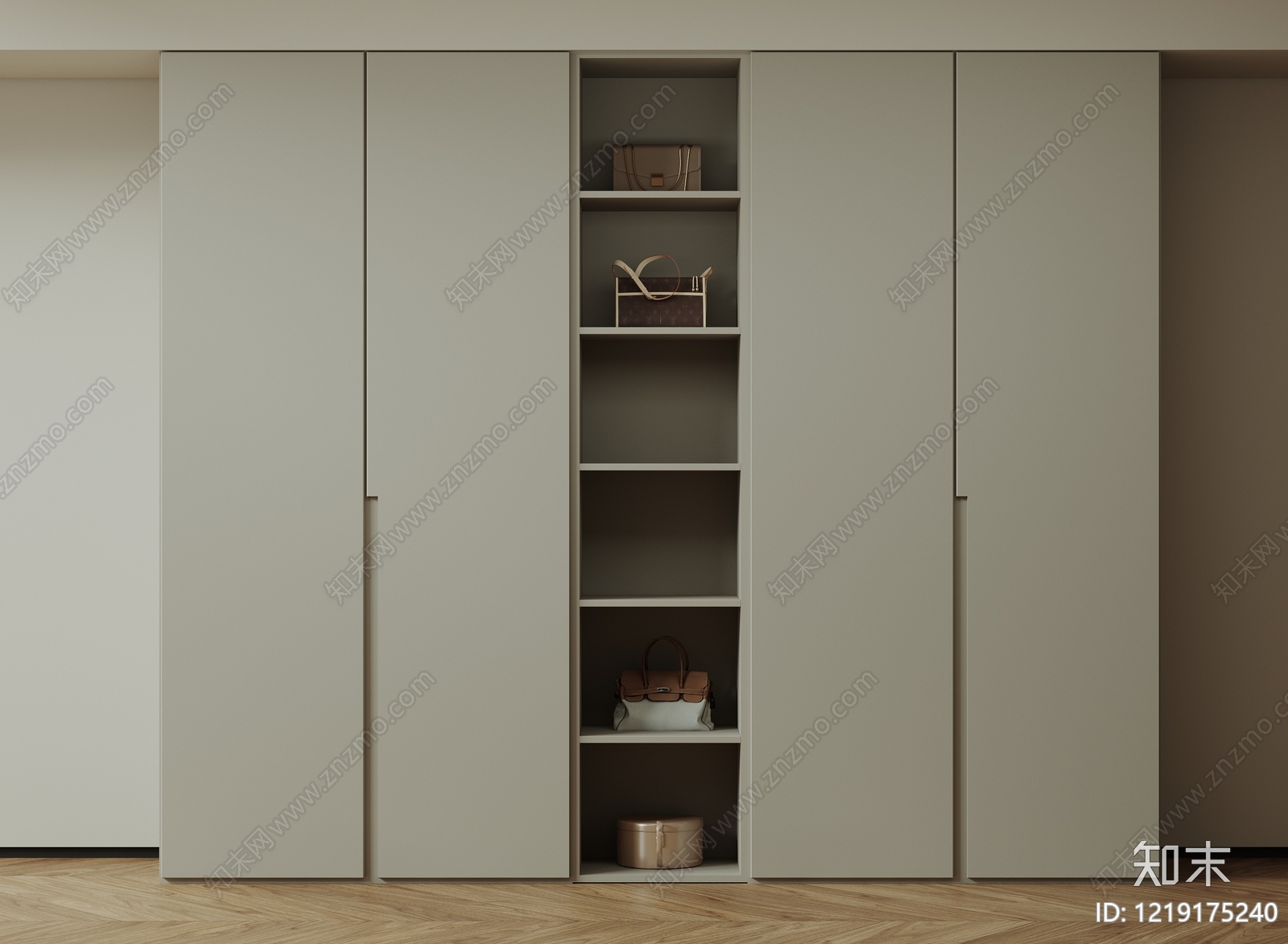 极简衣柜SU模型下载【ID:1219175240】