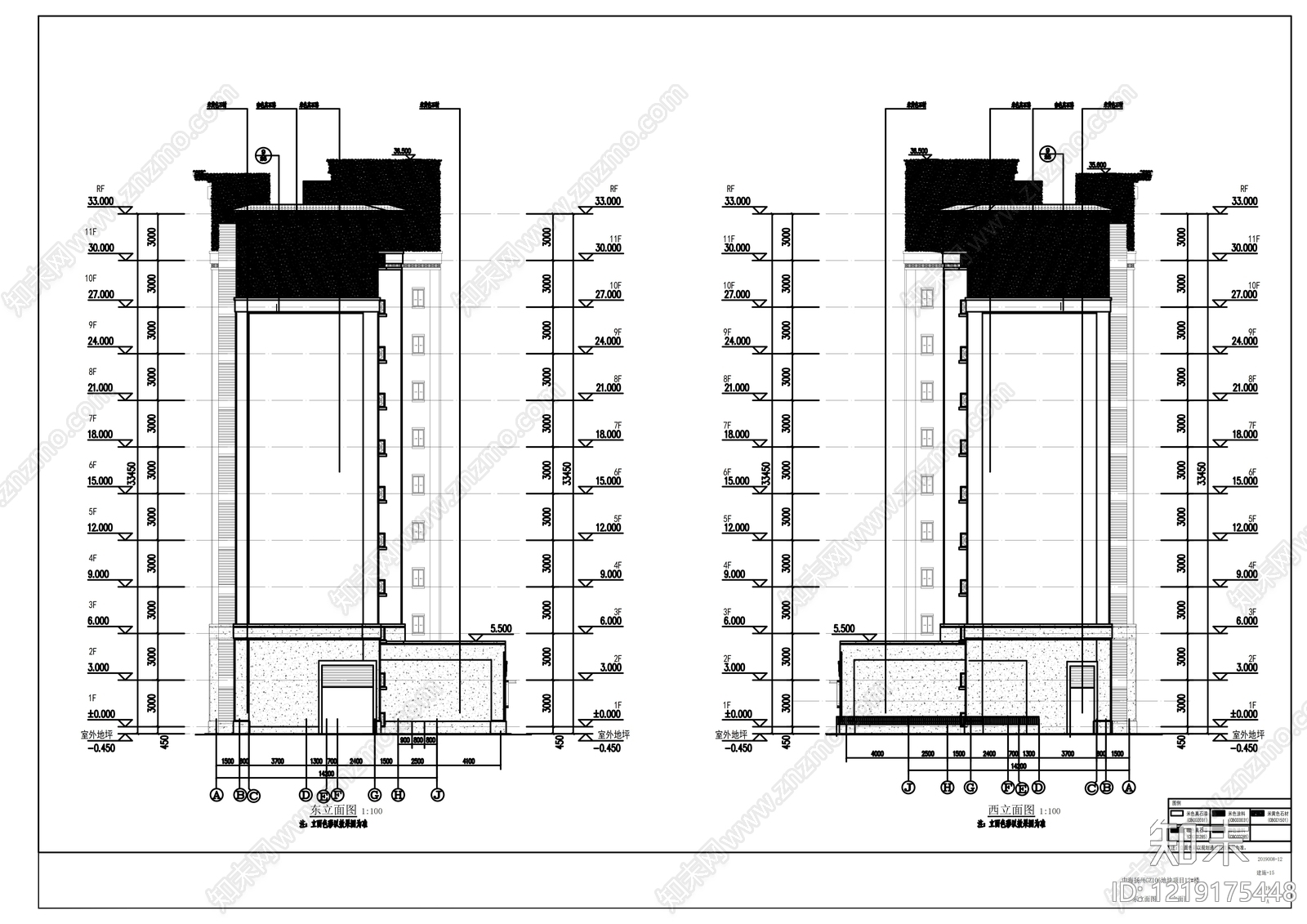 住宅楼建筑cad施工图下载【ID:1219175448】