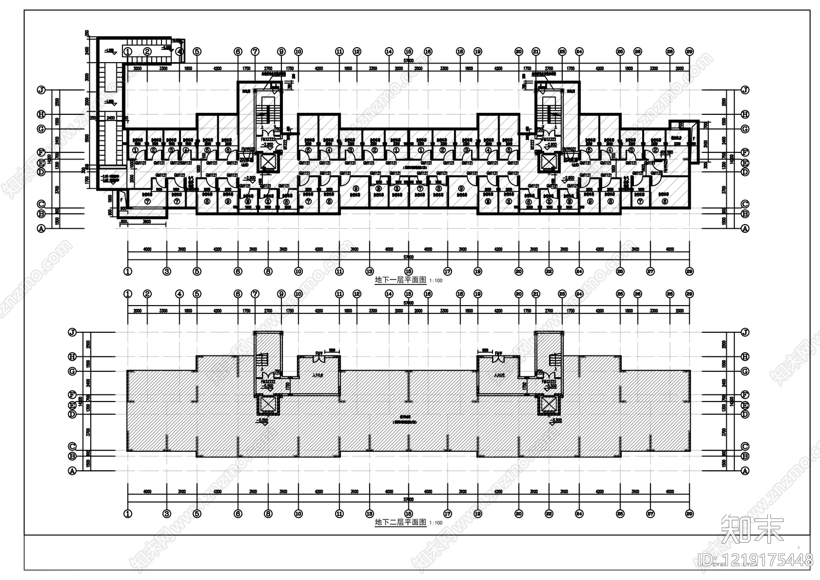 住宅楼建筑cad施工图下载【ID:1219175448】