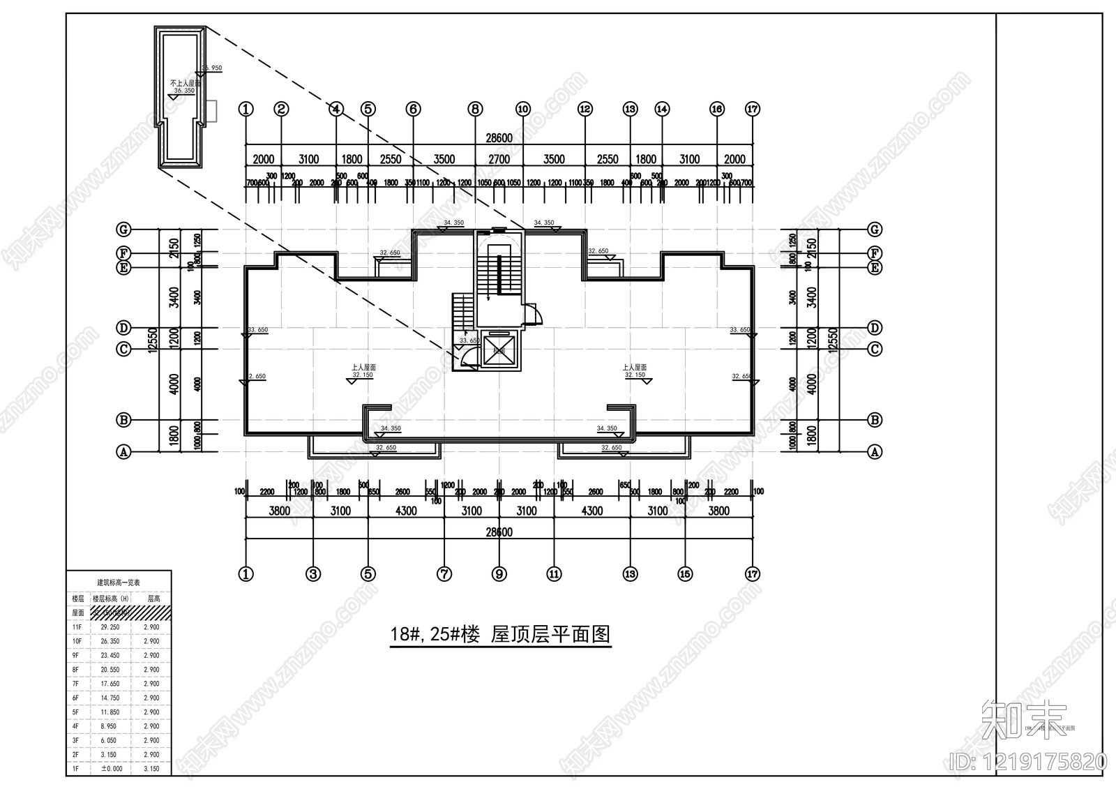 住宅楼建筑cad施工图下载【ID:1219175820】