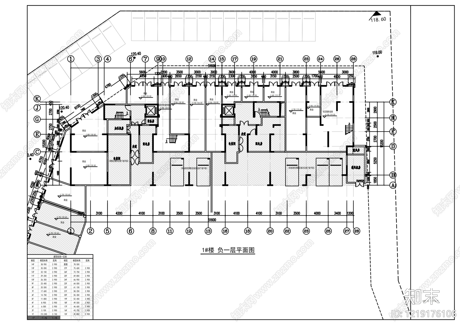 住宅楼建筑cad施工图下载【ID:1219176106】