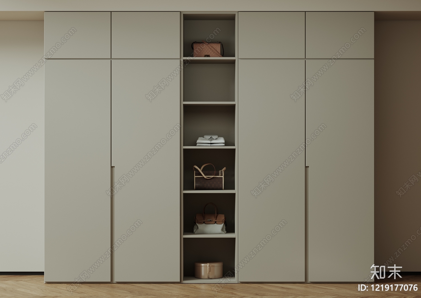 极简衣柜3D模型下载【ID:1219177076】