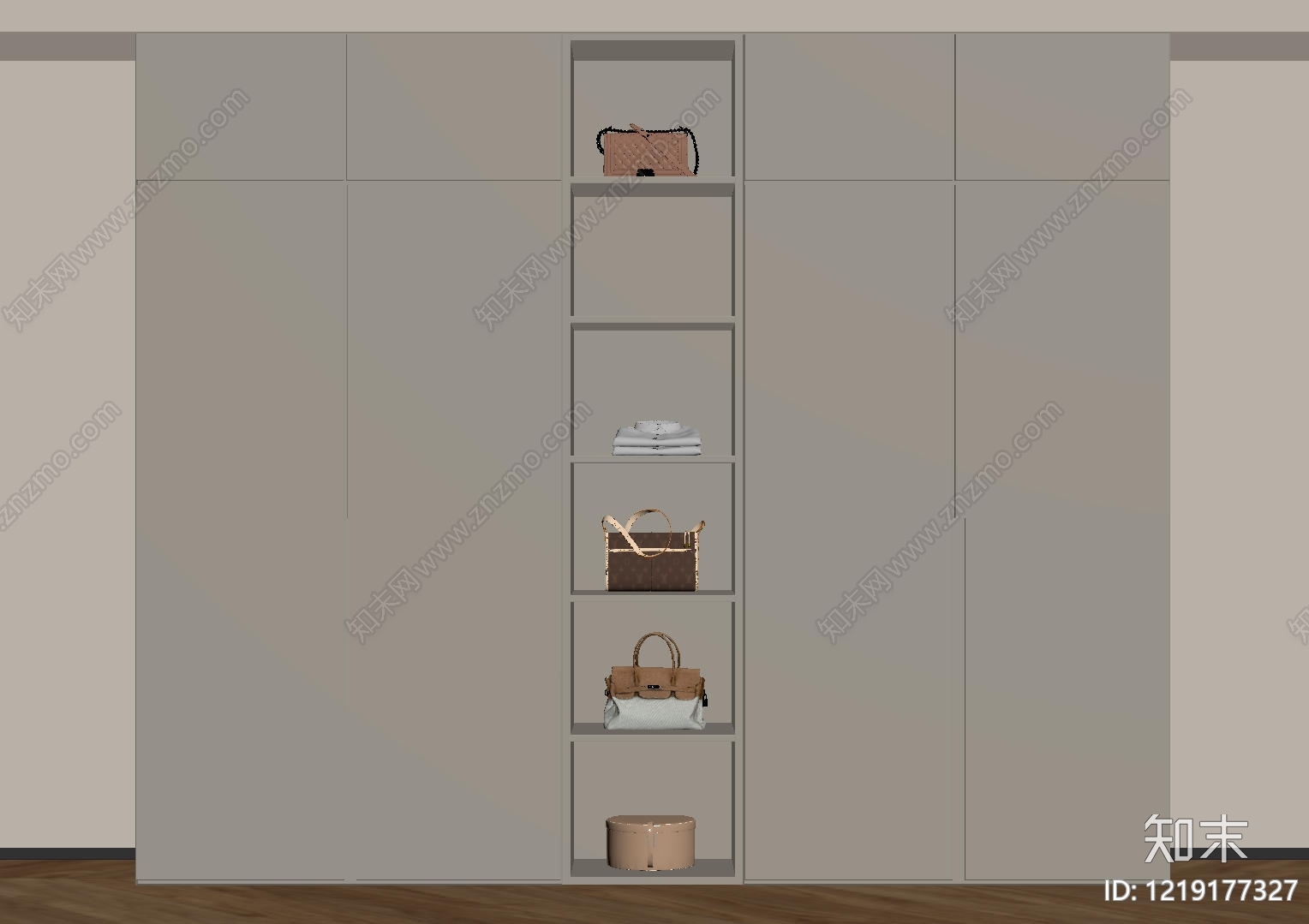 极简衣柜SU模型下载【ID:1219177327】