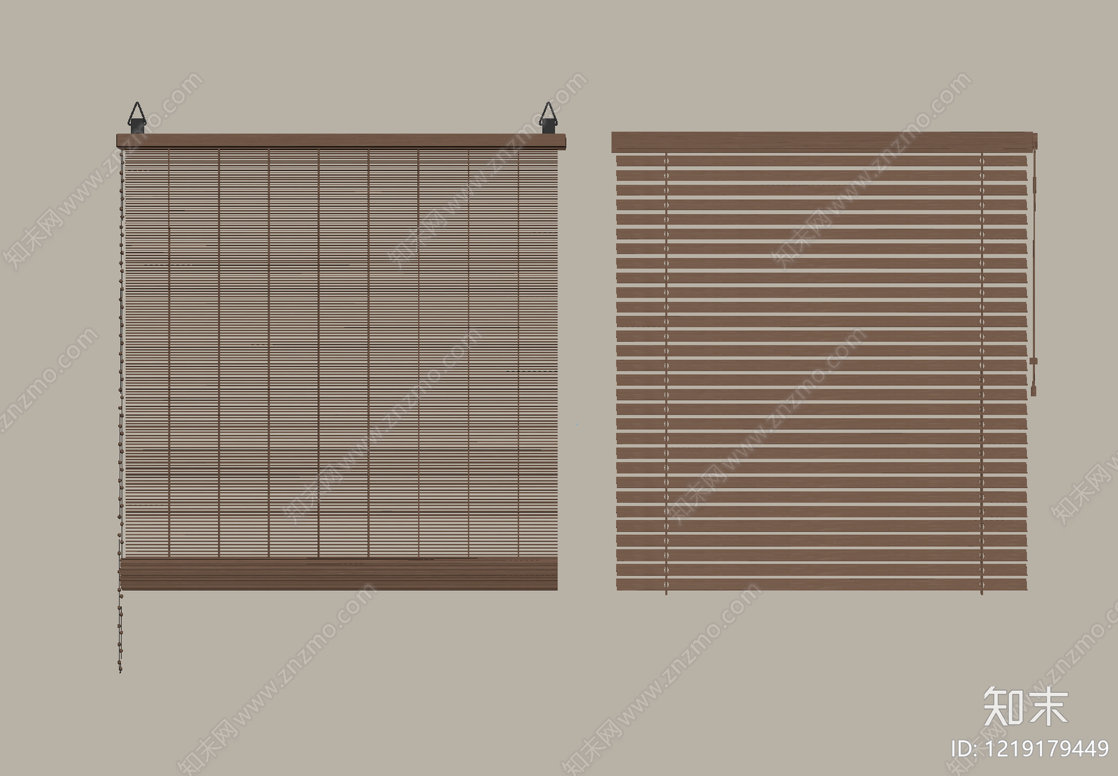 原木风窗帘SU模型下载【ID:1219179449】