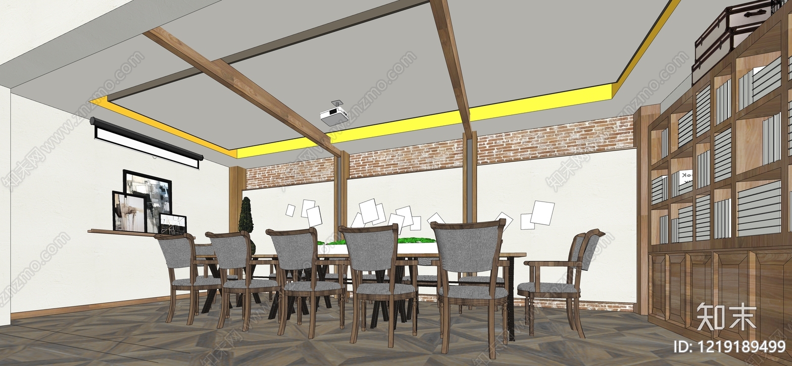 复古工业风会议室SU模型下载【ID:1219189499】