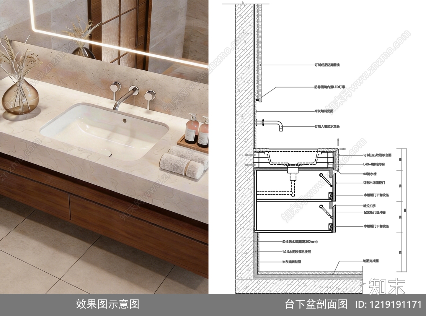 洗手台节点CAD图纸