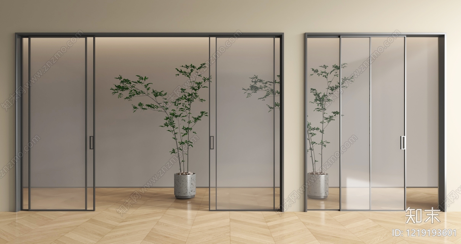 极简推拉门3D模型下载【ID:1219193601】