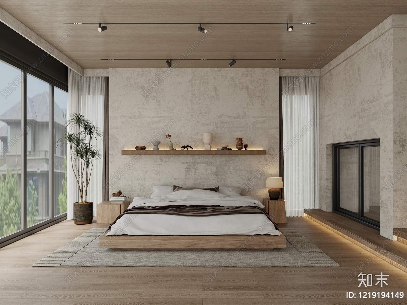 侘寂家居卧室3D模型下载【ID:1219194149】