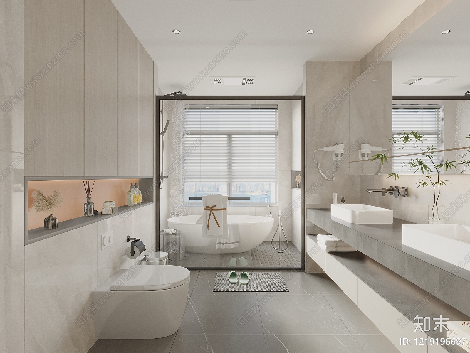 极简卫生间3D模型下载【ID:1219196697】