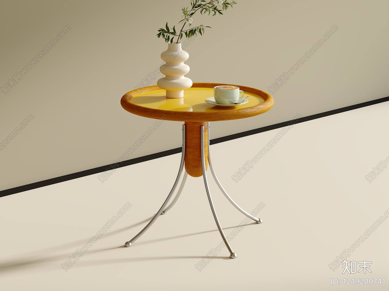 奶油风边几3D模型下载【ID:1219200741】