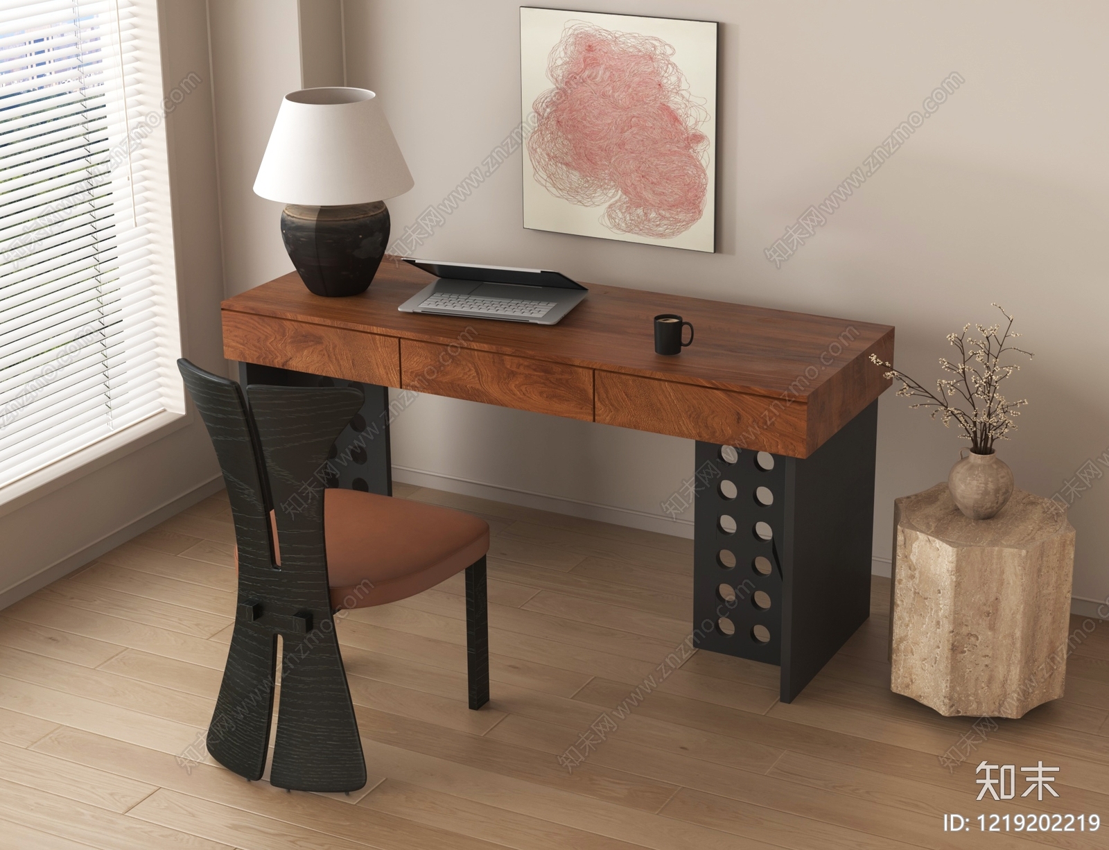 中古风书桌椅3D模型下载【ID:1219202219】